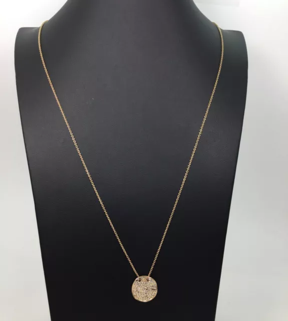 Gorjana Rose Goldtone Pave Coin Pendant Long Chain Necklace