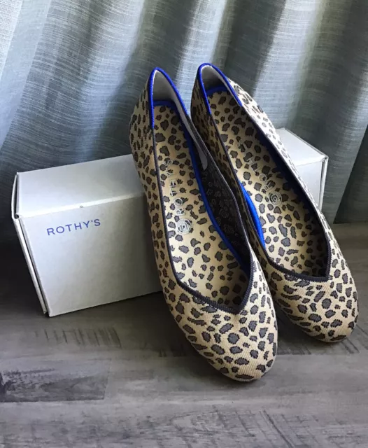 Rothy's Leopard Print Round Toe Flats Shoes Ballet Comfort Washable Women W11