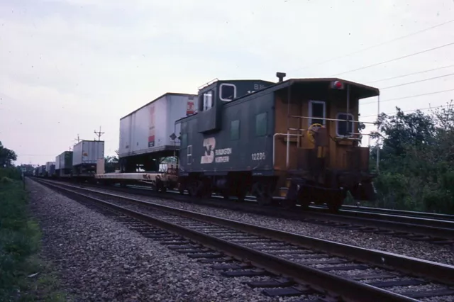 Railroad Slide - Burlington Northern #12236 Caboose 1985 Westmont Illinois BN