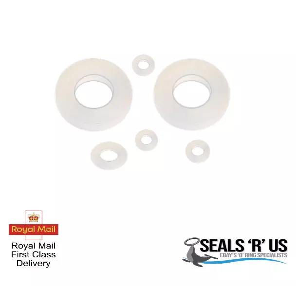 2Mm Thick White Silicone High Temp Fda Flat Ring Rubber Washer Seal Gaskets 2Pk