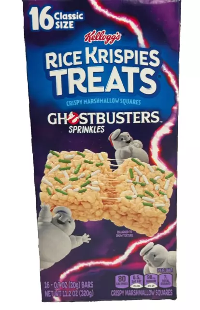 NEW RICE KRISPIES TREATS + GHOSTBUSTERS SPRINKLES 11.2 OZ (320g) BOX 16 BARS LE