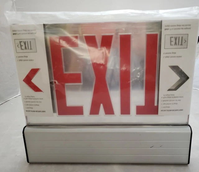 Lithonia Lighting Lighted LED Edge Lit Acrylic Aluminum Emergency Exit Sign