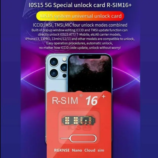 2021 R-SIM16+ scheda RSIM sblocco nano per iPhone 12 11 13 Pro Max XR X 8 7 iOS15