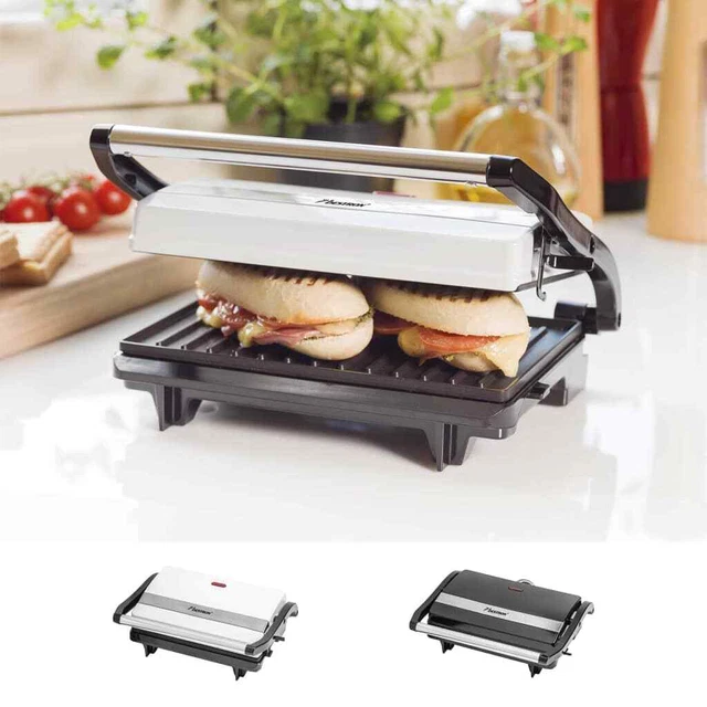 Bestron Paninigrill 700W Kontaktgrill Tischgrill Sandwichtoaster Weiß/Schwarz...