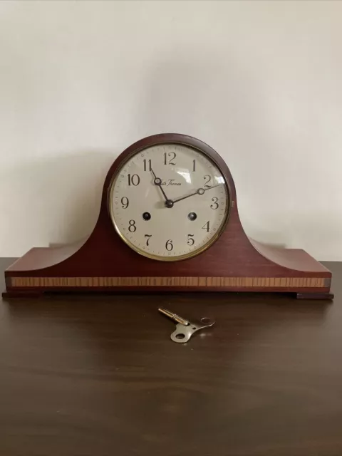 Vintage Seth Thomas Lynton-2W MCM Art Deco Mantle 8 Day Clock w/ Key