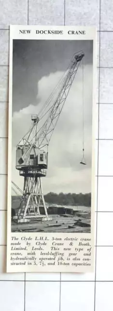 1955 New Three Ton Electric Crane Made By Clyde And Booth Leeds