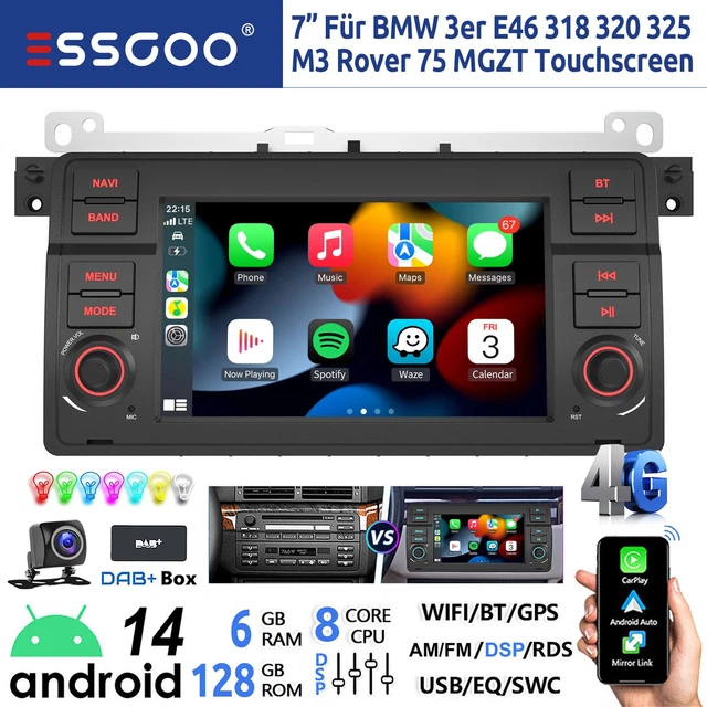 thumbnail image 2 of 9" Android 14 CarPlay Stereo For BMW E46 M3 – GPS Touch Screen Radio Head Unit With 3GB RAM 2 of 5