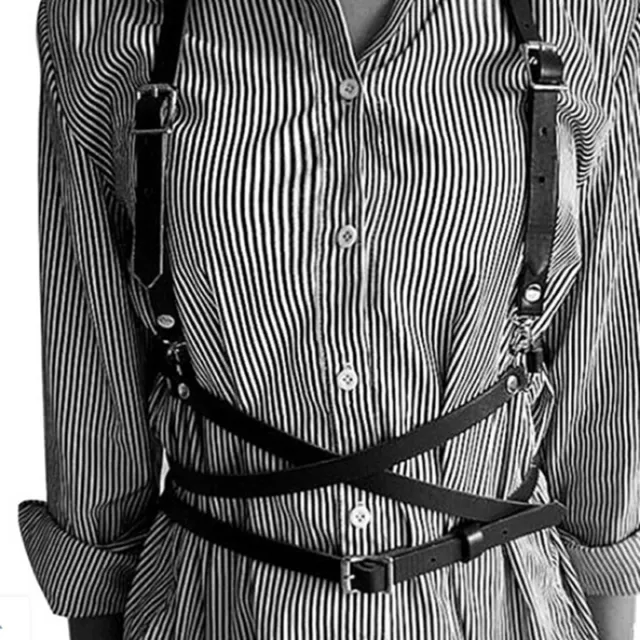 Fashion Trend Women Men Gothic Handmade PU Leather Harness Belts Waist Straps-wq