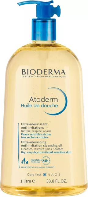 Bioderma Atoderm Shower Oil - Cleansing Oil Body Wash for Very Dry to Skin, Oil