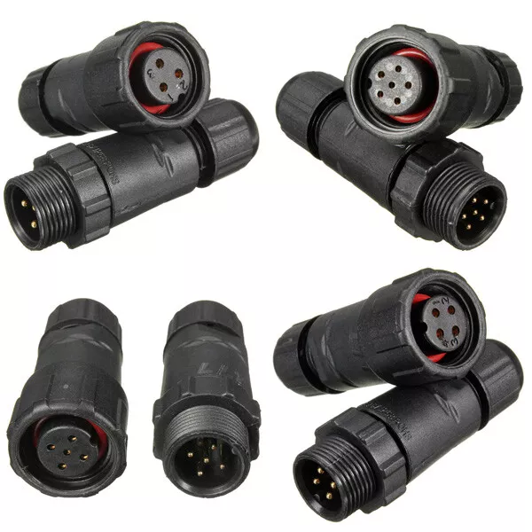 IP68 3/4/5/6 Pins Waterproof Electrical Cable Connector Plug Socket Solder Type