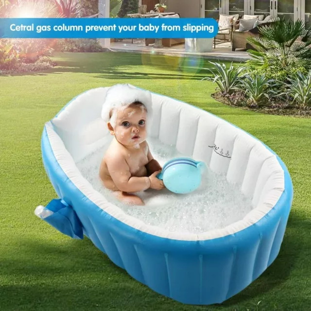 Baby Inflatable Bathtub Thick Portable Bathing Bath Tub For Kid Toddler Newborn 2