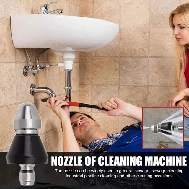 Hot 1/4'' Quick High Pressure Washer Sewer 6 Jet Nozzle  Cleaning Pipe Dredging