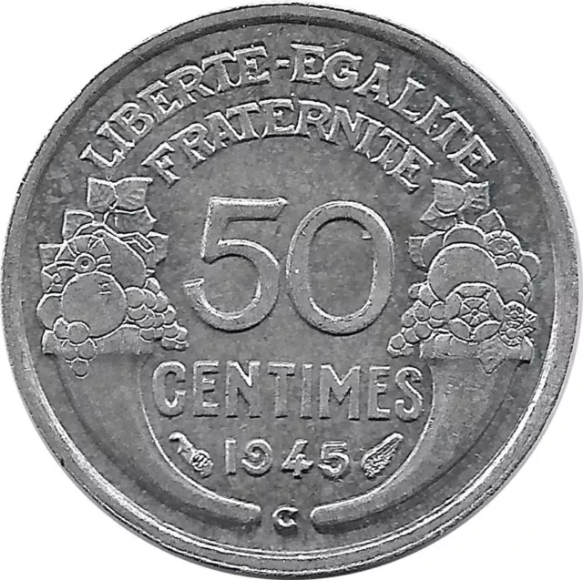 France 50 Centimes Morlon Alu 1945 C Sup