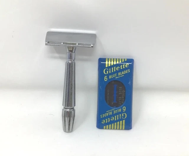 GEM Micromatic Flying Wing Bullet Tip Single Edge Safety Razor 3 Blades Vintage