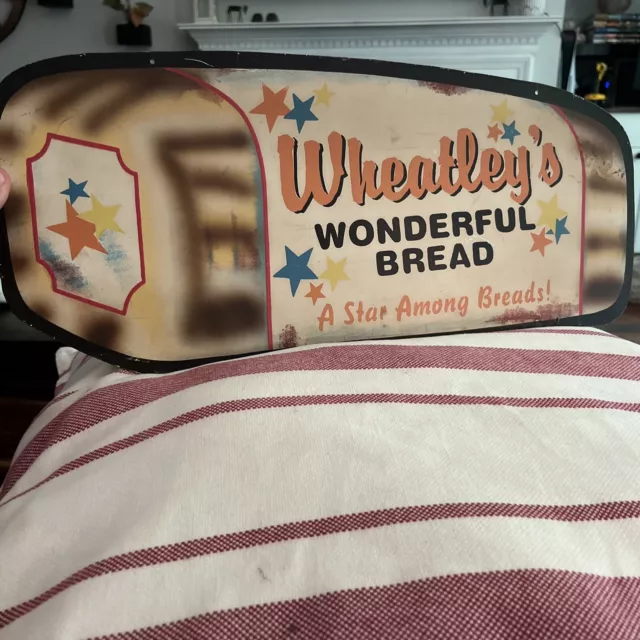 Vintage Wheatley’s Wonderful Bread Metal Advertising Sign “A Star Among Breads!”