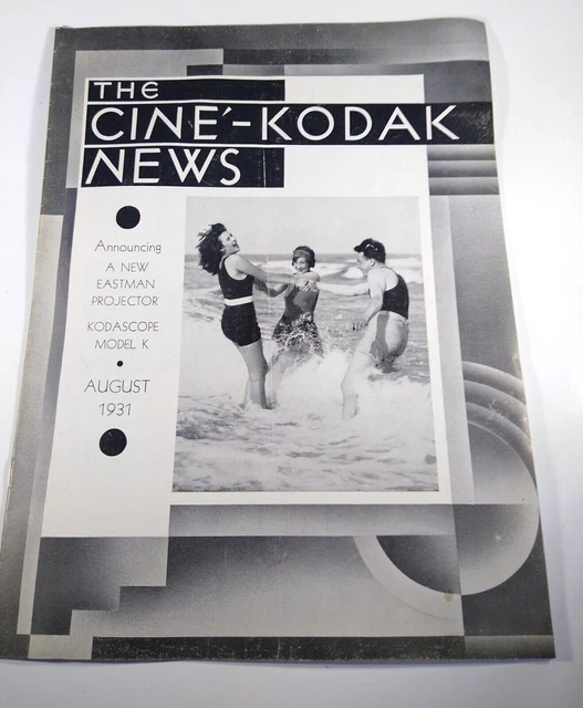 1931 Cine-Kodak News w/ Art Deco Cover Announcing New Kodascope Model K