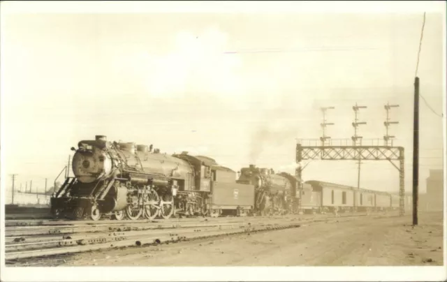 RR Train Arriving at Denver CO C&S 1939 THE SHOSHONE Real Photo Postcard