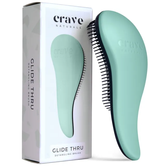 Crave Naturals Glide Thru Detangling Brush for Adults & Kids Hair - Detangler...