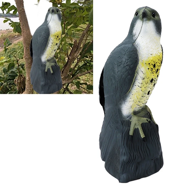 BIRD SCARECROW FAKE Horned Eagle Decoy Sculpture Lifelike Bird