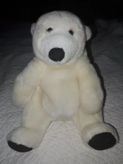 🌞🌞 doudou peluche ours polaire blanc wwf  jemini  assis :  19cm env ttbe