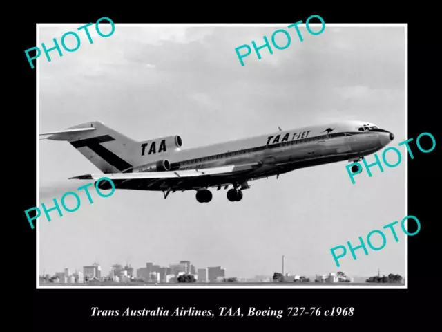 OLD 8x6 HISTORIC AVIATION PHOTO OF TAA TRANS AUSTRALIA AIRLINES BOEING 727 1968