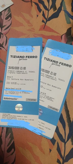 Vendo 2 Biglietti Tiziano Ferro Lignano Sabbiadoro 7/06/2023