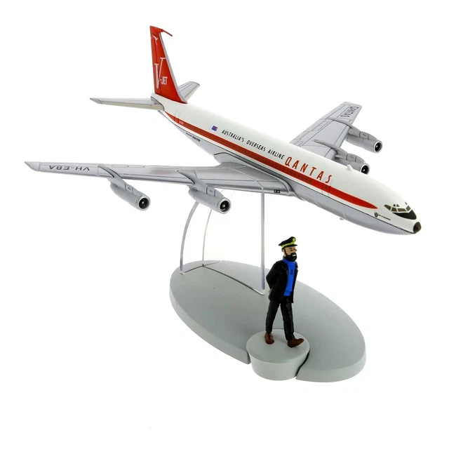 Miniature Tintin Boeing 707 Qantas échelle 1:43 – Vol 714 Pour Sydney (Neuf)