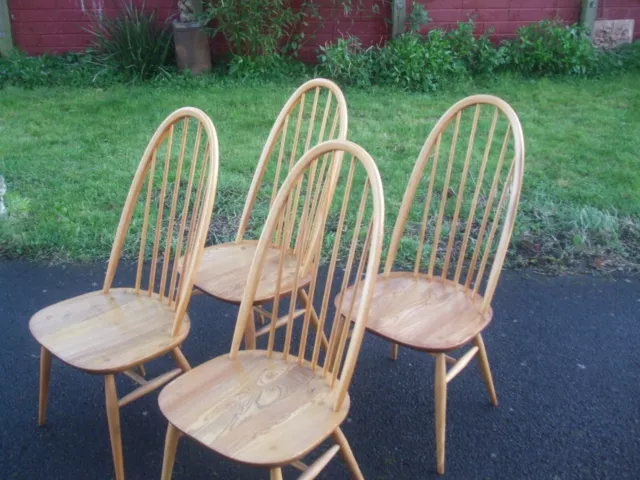 Set of vintage Ercol Quaker chairs, blonde elm, delivery option