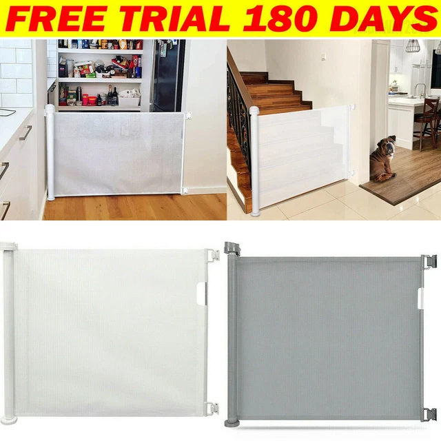 RETRACTABLE BABY MESH Safety Gate Wide Child Pet Stairway Gate Guard