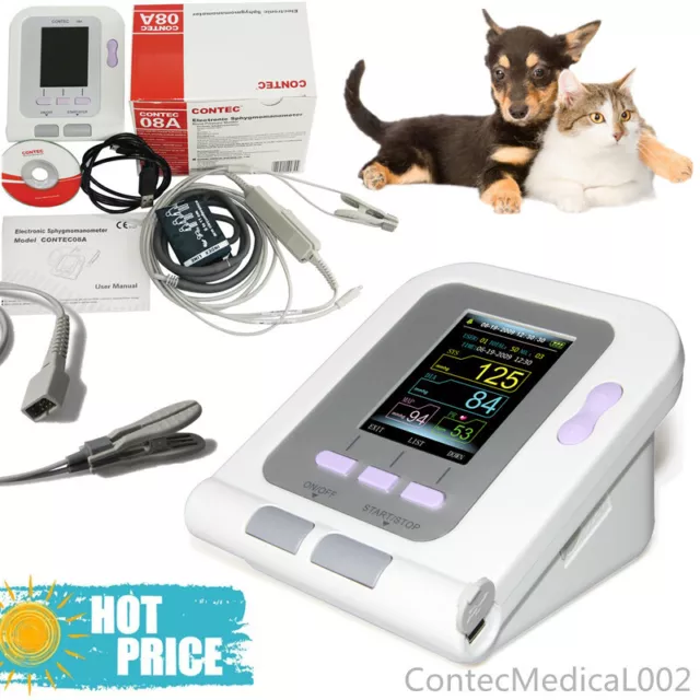 Digitales Blutdruckmessgerät Veterinär NIBP SPO2 PR Pulsoximeter Software USB