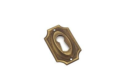 1 5/8 Keyhole Cover Plate Escutcheon Furniture Key Hole Lock Plate Antique Brass