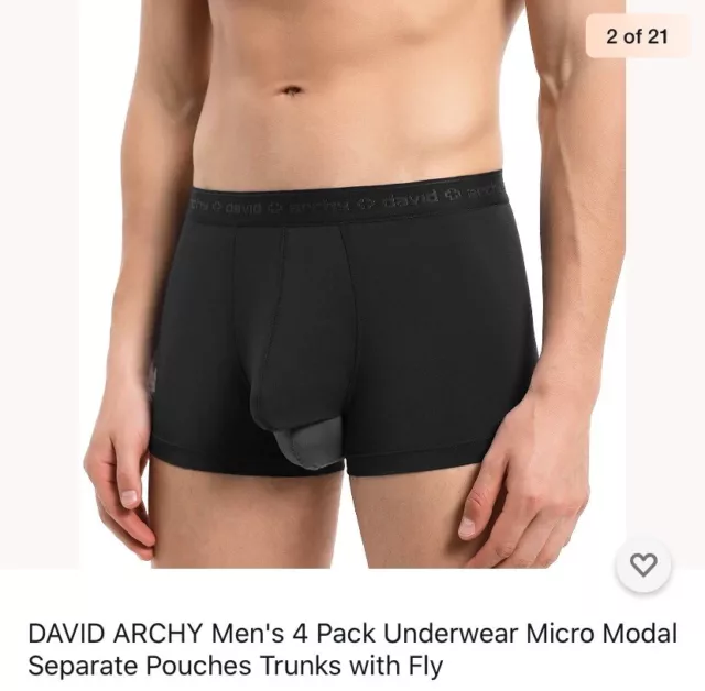 DAVID ARCHY MEN'S 4 Pack Micro Modal Underwear Ultra Soft Trunks (Medium)  $19.99 - PicClick