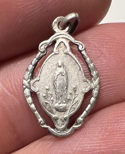 Broche Religieuse Ancienne En Argent Sterling - La Vierge Marie, Vers 1900/1920, Occasion