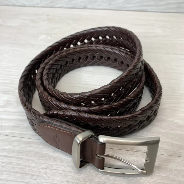 Dockers Leather Braided Woven Belt Men's 44 / 110 Brown