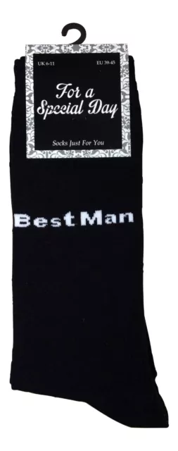 1 Pack Mens Black Cotton Rich Novelty Wedding Crew Socks, 14 Styles, Size 6-11 2