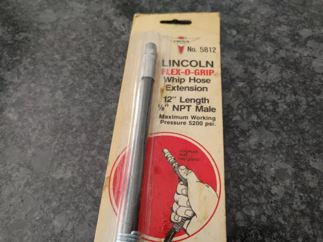 Lincoln Model 5812  Grease Gun 12" Whip Hose Extension older package 1978 2