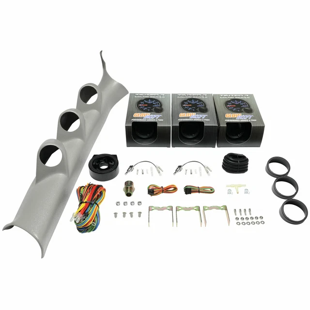 GLOWSHIFT BOOST, OIL Temp & Trans Temp Gauges + Pod for 0815 Lancer
