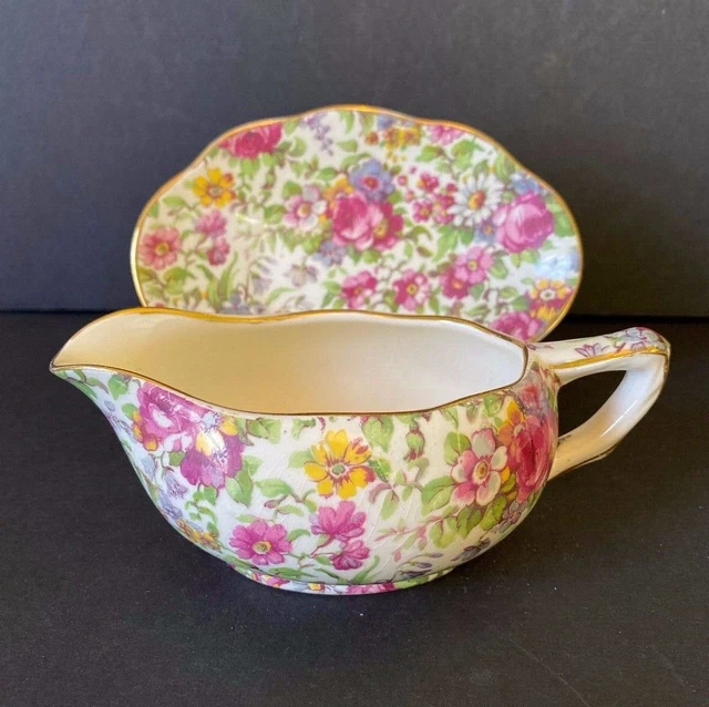 Royal Winton Grimwades Summertime Chintz Gravy Sauce Boat & Underplate