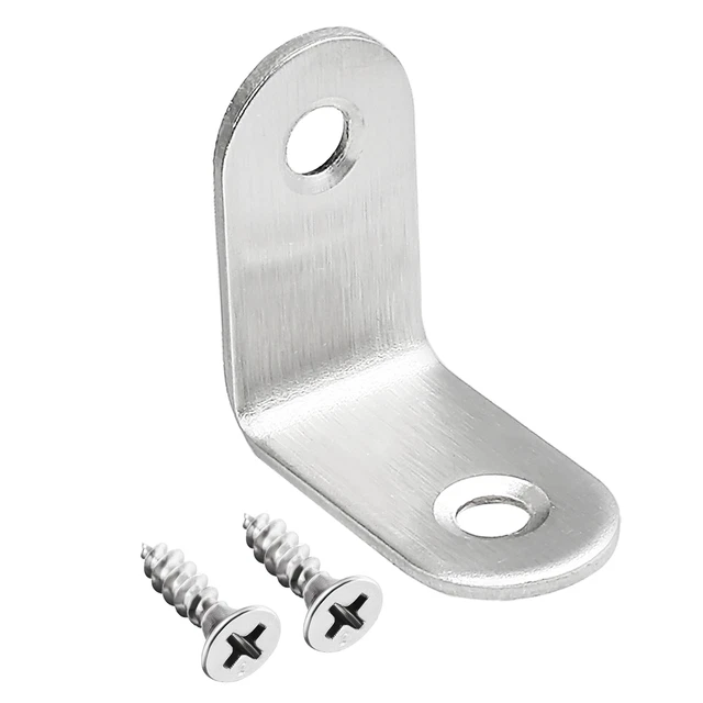Corner Brace Angle Bracket Fastener L Shape 30mmx30mmx15mm Stainless Steel 10pcs