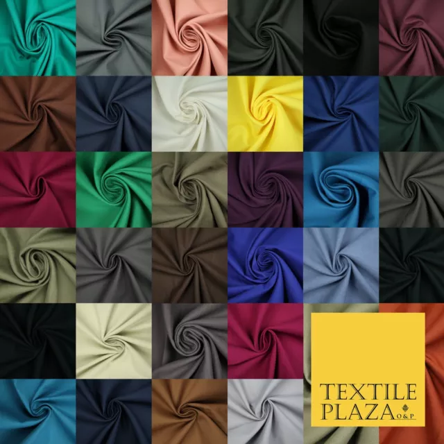 Premium Plain 100% Cotton Canvas Fabric Upholstery Dress Bags Craft Material 57"