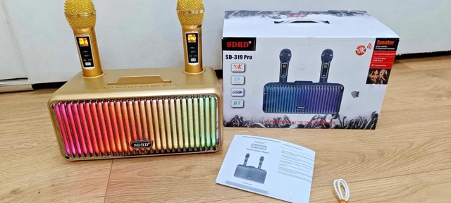 Karaoke Machine for Adults and Kids,Bluetooth  2 Wireless Microphones  SD-319 P