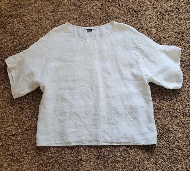 Euc ~ Elemente Clemente Natural 100% Linen Top ~  Size 2 (Ii)