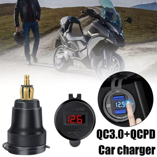 Dual USB Charger Hella Din-Plug Socket Adapter For Motorcycle-Durable