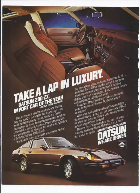 1979 Datsun 280-ZX Print Ad Automobile car 8.5" x 11"