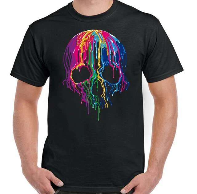 T-shirt cranio gotico fusione top moto