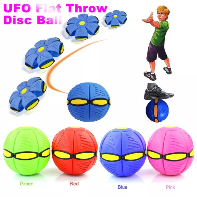 Flying Flat Throw Disc Ball UFO Phlat Football Deformable Flying Saucer Frisbee~