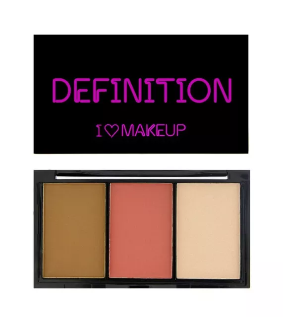 palette blush et contour 3 en 1, i love makeup, teinte médium, neuf