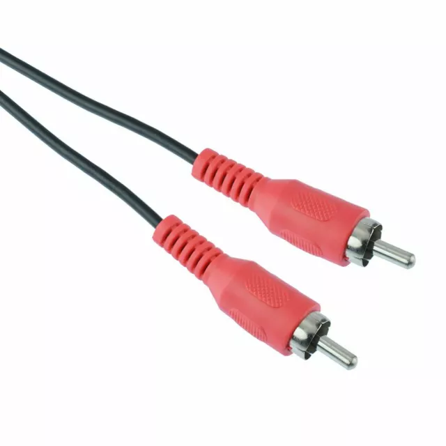 Rojo 3M Macho a Macho Enchufe Rca Phono Cable Av Audio Video PC TV CCTV