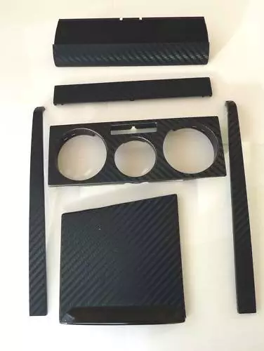 VW Golf Mk4 fitting 3D Black Carbon Fibre effect Radio Console + Ashtray Set