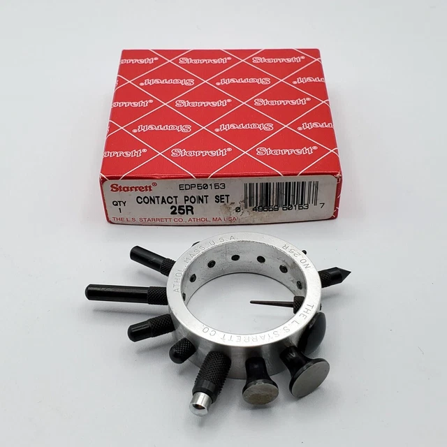Starrett No. 25R Dial Indicator Contact Point Set - Original Box - NICE